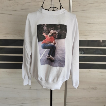 Hosszú ujjú print mintás pulóver