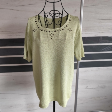 L/XL (44/46) - Zöld mintás rövid ujjú felső