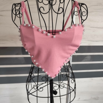 M (38) – Rózsaszín gyöngyös felső