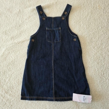 86 cm – Sötétkék farmer kantáros ruha