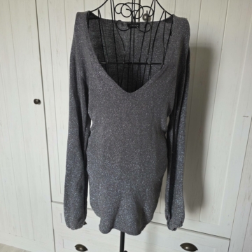 M/L (38/42) - Ezüst hosszú ujjú felső