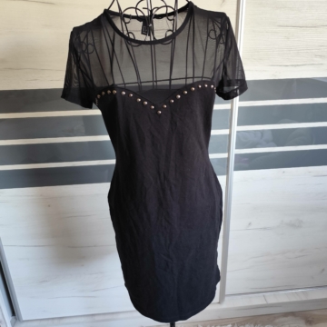 S (36) - Fekete elegáns miniruha