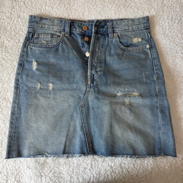 M (38) – Kék koptatott mini szoknya