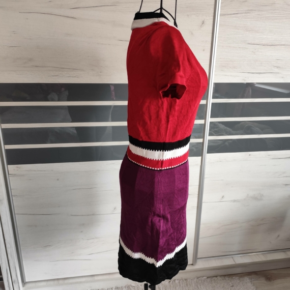 M – Piros + mintás ruha