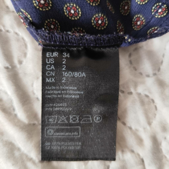 XS (34) – Többszínű ujjatlan blúz