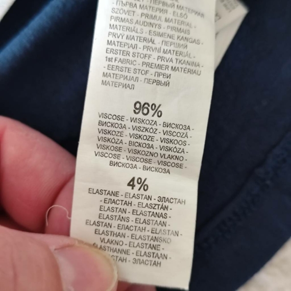 M (40) – Kék mintás rövid ujjú felső