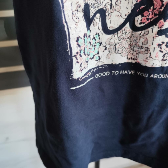 XL (46) – Tengerészkék mintás rövid ujjú felső