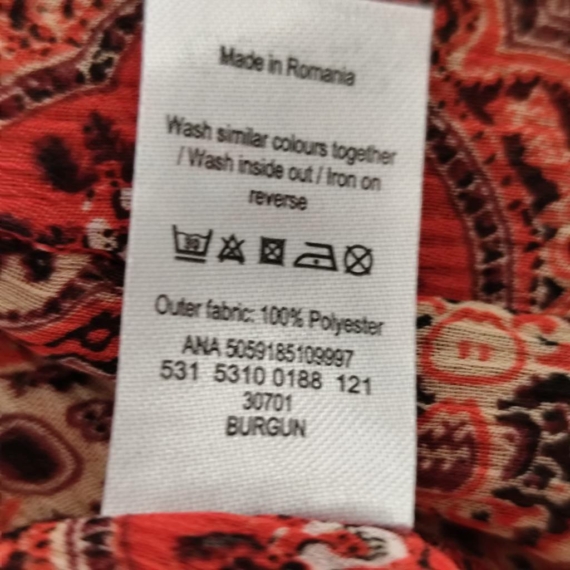 XXL (48) – Bordó mintás ing