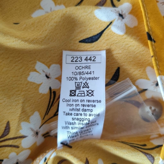 L (44) – Mustársárga virágmintás tunika