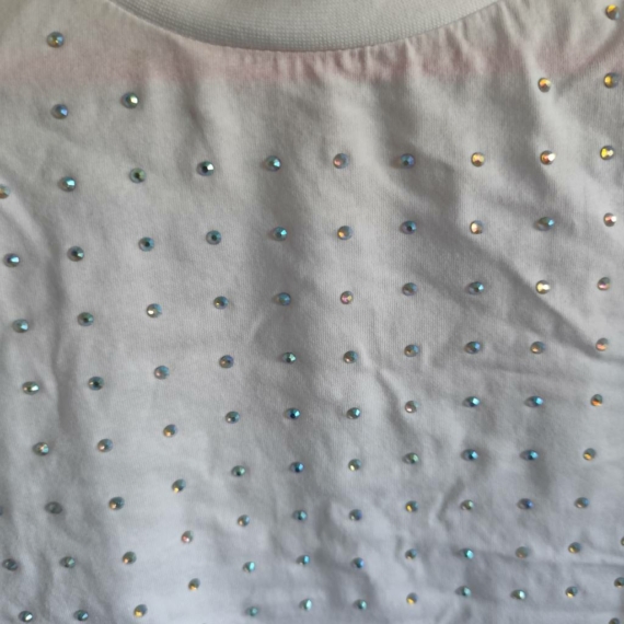 128 cm – Fehér flitteres póló