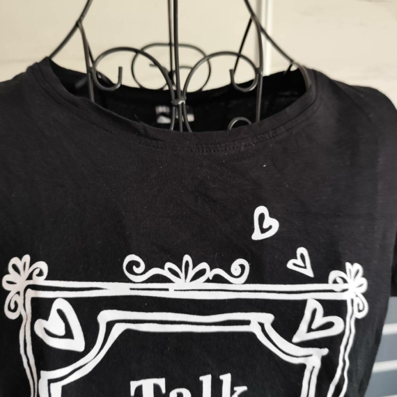 M/L (38/42) – Fekete rövid ujjú felső