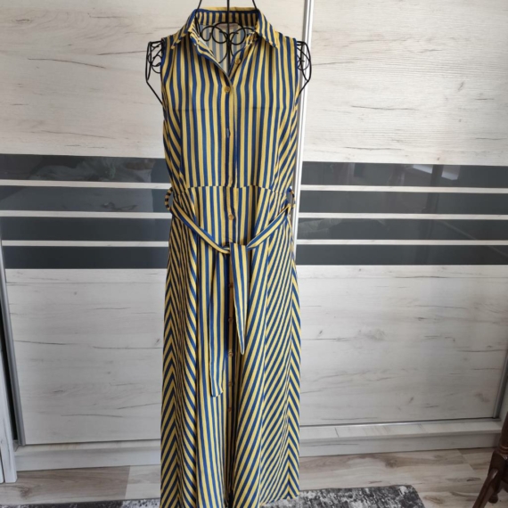 M/L (38/42) – Kék-sárga csíkos ruha