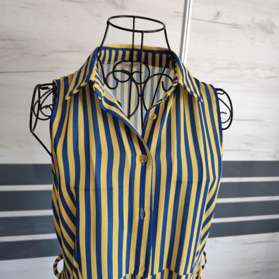 M/L (38/42) – Kék-sárga csíkos ruha
