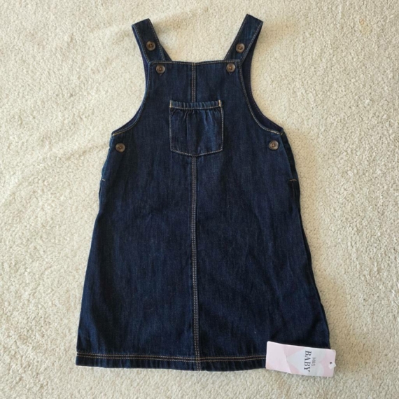 86 cm – Sötétkék farmer kantáros ruha