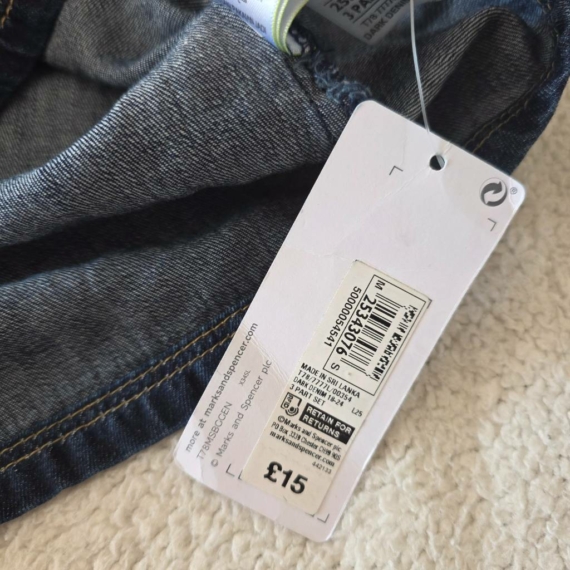 86 cm – Sötétkék farmer kantáros ruha