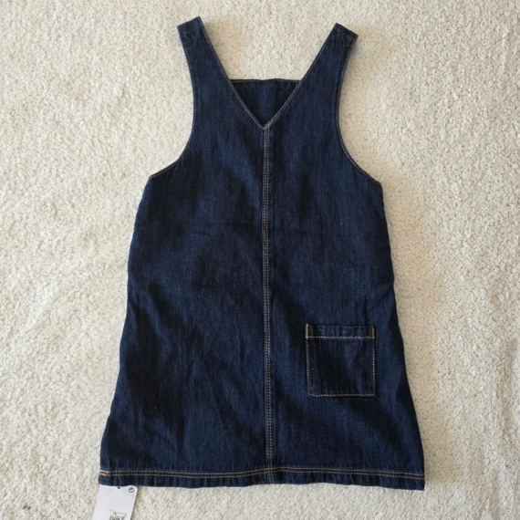 86 cm – Sötétkék farmer kantáros ruha