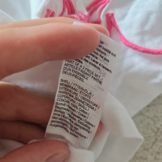 98 cm – Fehér rövid ujjú felső