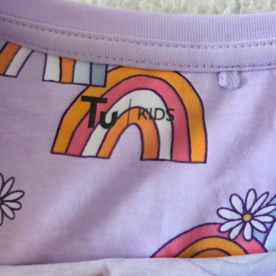 152 cm – Halványlila mintás ruha