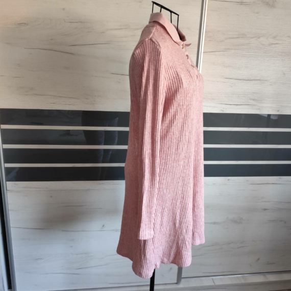 XL (46) – Pasztell rózsaszín galléros ruha