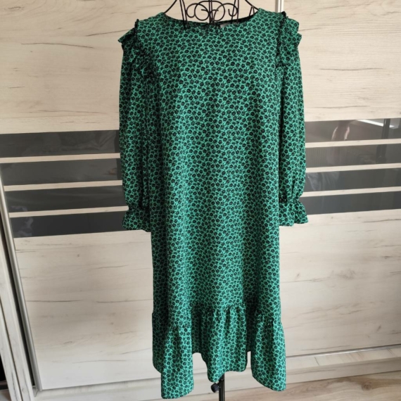 XL (46) – Zöld mintás ruha