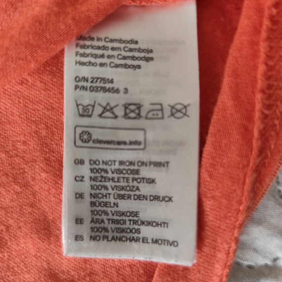 M (38) - Narancs színű mintás rövid ujjú felső