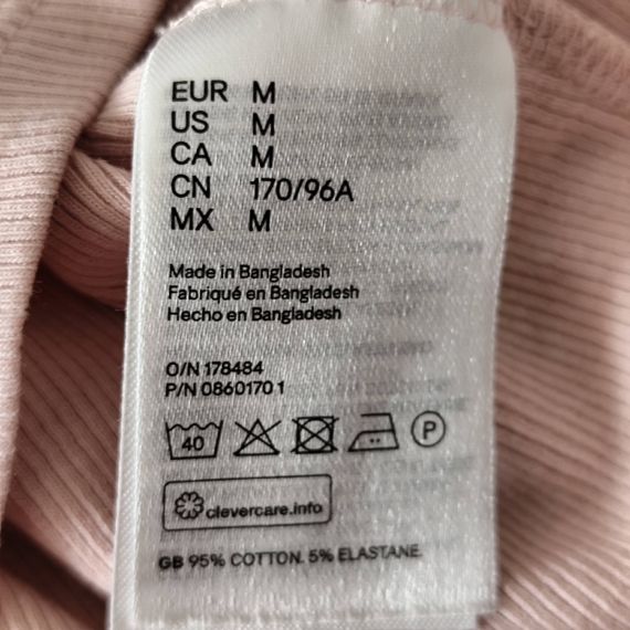 M (38) – Pasztell rózsaszín ujjatlan trikó