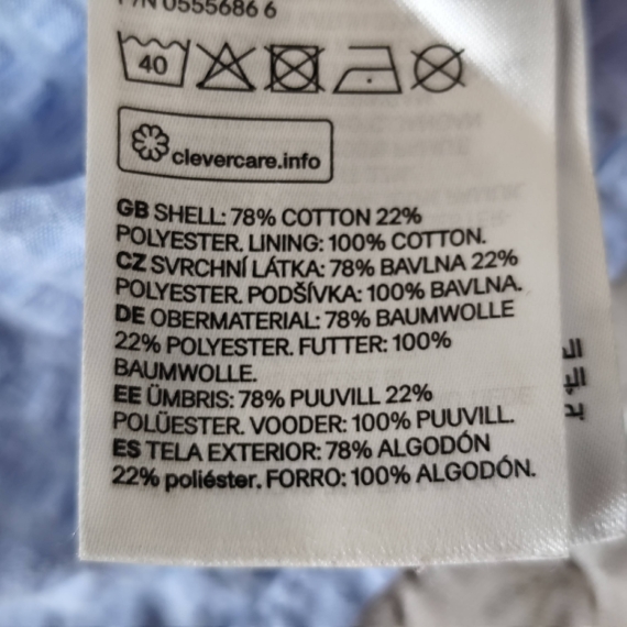 XS – Világoskék fodros felső