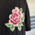 M/L (38/42) – Fekete hímzett rövid ujjú felső