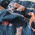M (40) – Tengerészkék mintás hosszú nadrág